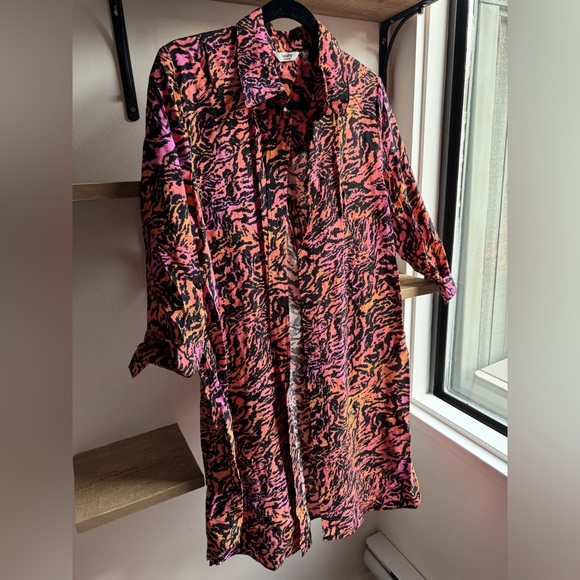 Tiger Print Shirt Dress - Picture 1 of 6